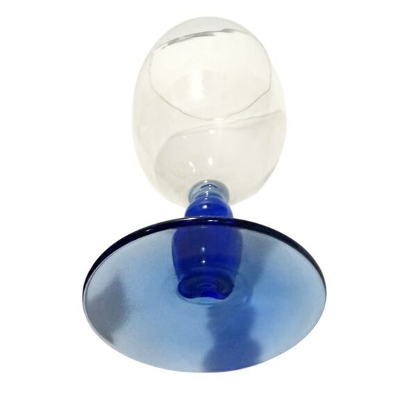 Vtg ‘00 Libbey Metropolis Mediterranean Set of 3 Cobalt Blue Ball Stem Goblets - Picture 11 of 11